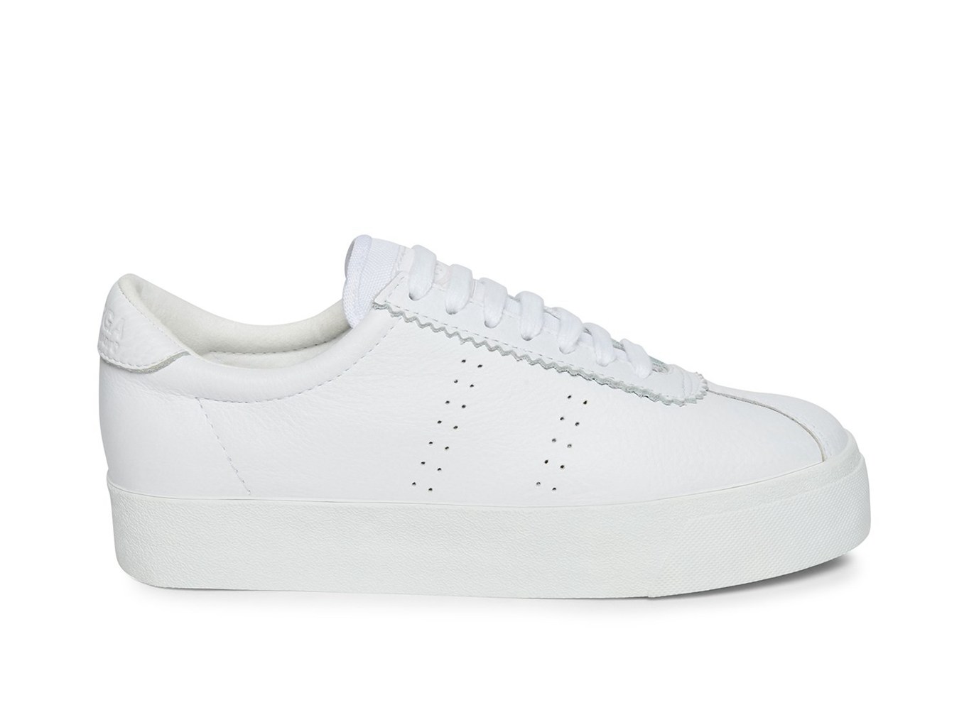 Superga White Sneakers Womens - 2854 Club 3 Full Comfort Leather - 951TYGLMO